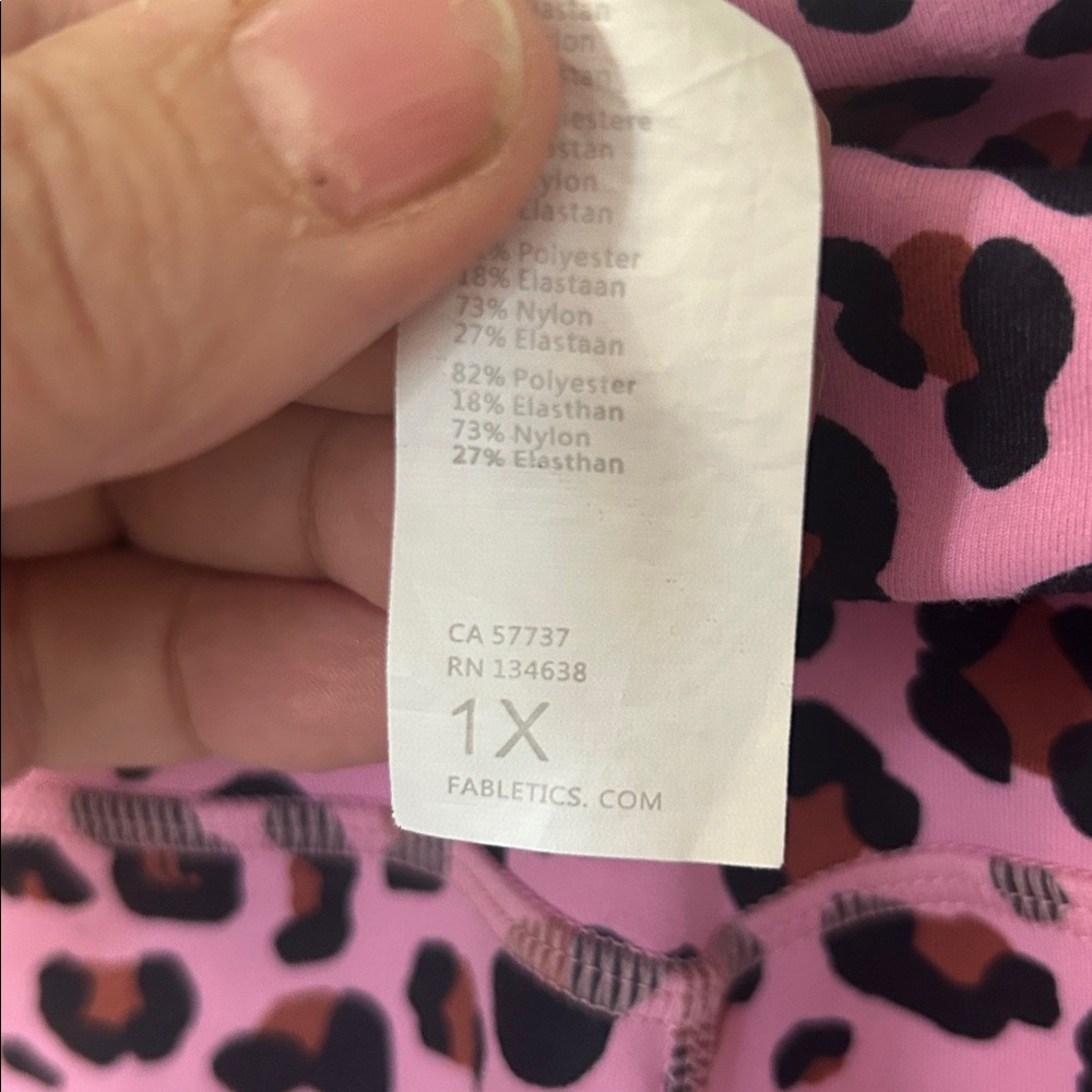 Fabletics Pink Leopard Print Capris - image 6
